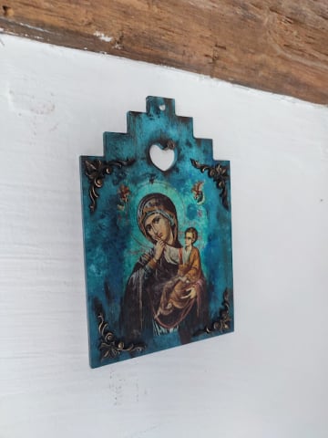 Icoană/Tablou cu Tematică Religioasă Realizată Manual [3]