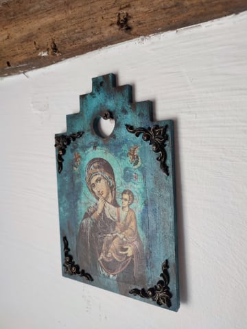 Icoană/Tablou cu Tematică Religioasă Realizată Manual [2]