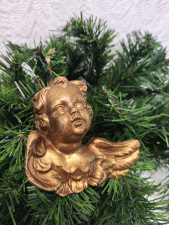Craciun-globuri si decoratiuni hand made - Îngeraș vintage -Gold