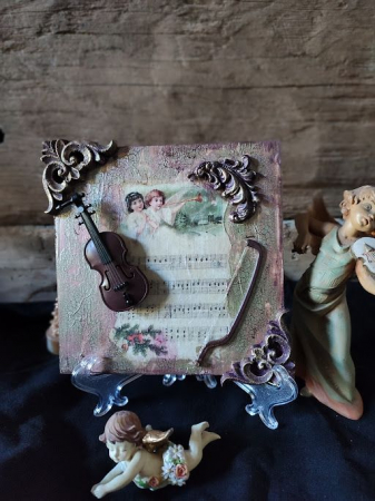 Craciun-globuri si decoratiuni hand made - Îngeri Vestitori de Crăciun-Tablou