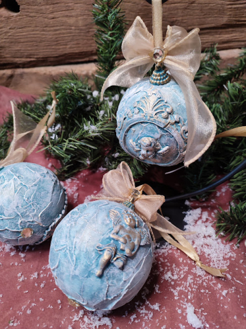 Glob decorativ mare cu înger – ornament vintage pentru Crăciun [3]