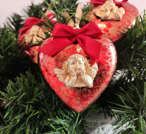 Craciun-globuri si decoratiuni hand made - Inima îngeraș