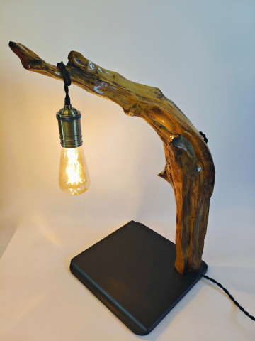 Lampă handmade din lemn vechi piesă unicat [5]