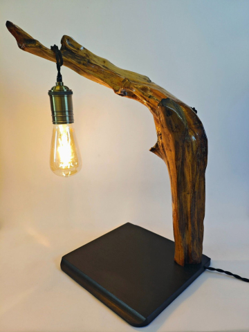 Lampă handmade din lemn vechi piesă unicat [2]