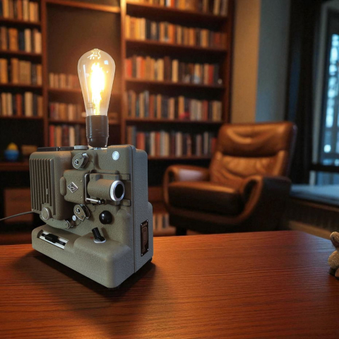 Corpuri de Iluminat și Lămpi Handmade – Lumină cu Stil și Poveste - Lampă Handmade din Proiector Vintage