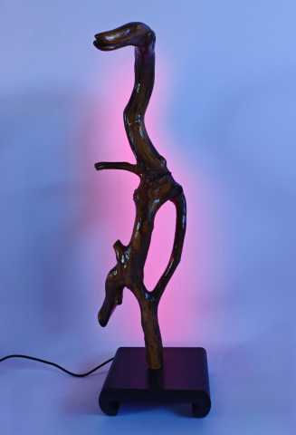 Lampă sculpturală din lemn vechi [7]