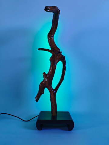 Lampă sculpturală din lemn vechi [8]