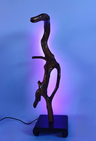 Lampă sculpturală din lemn vechi [4]