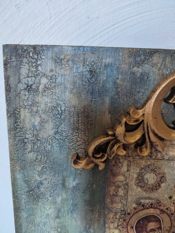 Icoană de perete handmade – model unicat cu relief și aurire [6]