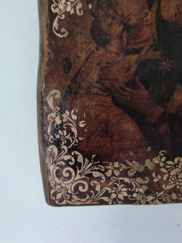 Icoană rustica pe lemn cu Maica Domnului și Pruncul [5]