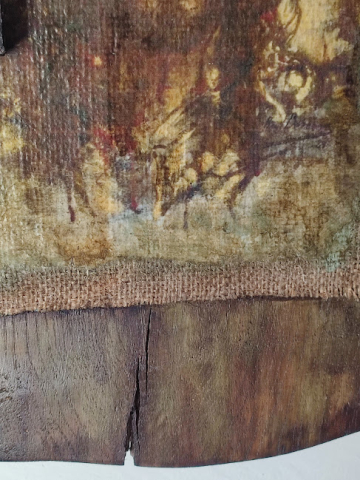 Icoană lucrată manual pe lemn de stejar – aspect vechi [6]