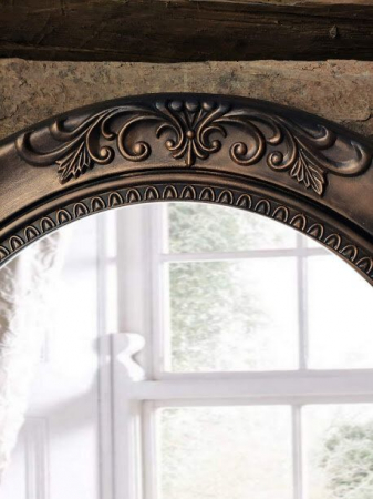 Oglinda ovala de perete-aspect cupru [7]