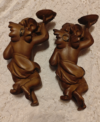 Set 2 îngerași vintage suporturi de lumânare [3]