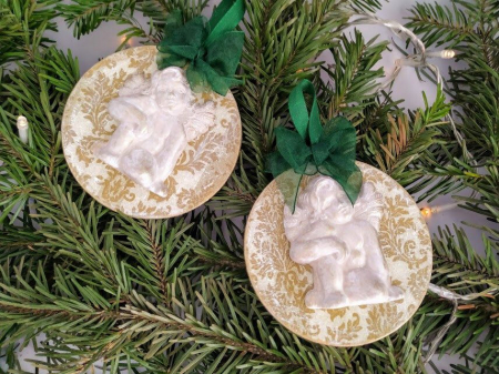 Craciun-globuri si decoratiuni hand made - Set globuri ingeras