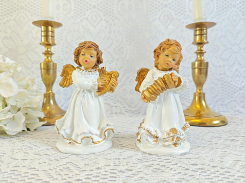 Decorațiuni Casă Unicat – Artă Handmade pentru Spații cu Personalitate - Set îngerași vintage de colecție