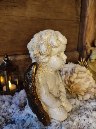 Statueta vintage din ceramica-Inger [3]