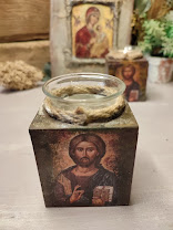 Icoane-decoratiuni cu tematica laica - Suport pt.Lumanare-Candela