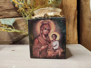 Icoane-decoratiuni cu tematica laica - Suport pt.Lumanare-Candela