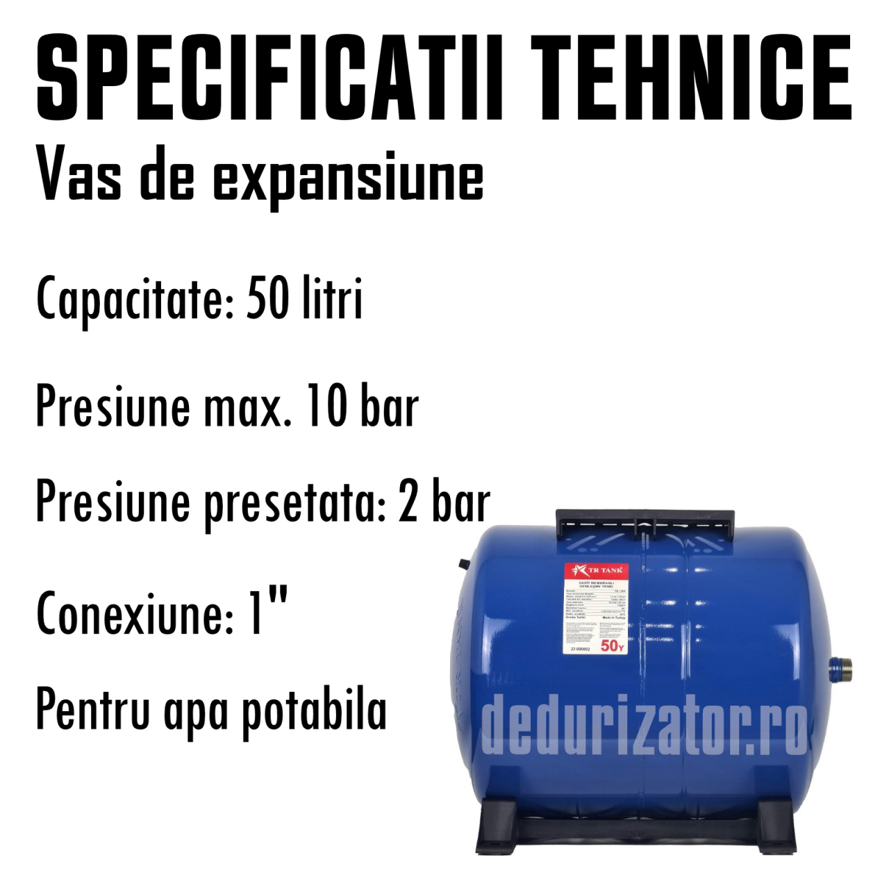 Vas expansiune orizontal hidrofor 50 litri [3]