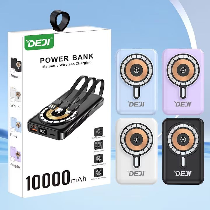 Baterie externa magnetica wireless Deji B275, 10000 mAh, Qi2 15W, Pd 20W, Negru [7]