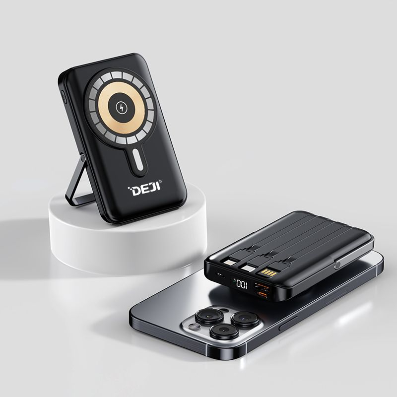 Baterie externa magnetica wireless Deji B275, 10000 mAh, Qi2 15W, Pd 20W, Negru [2]