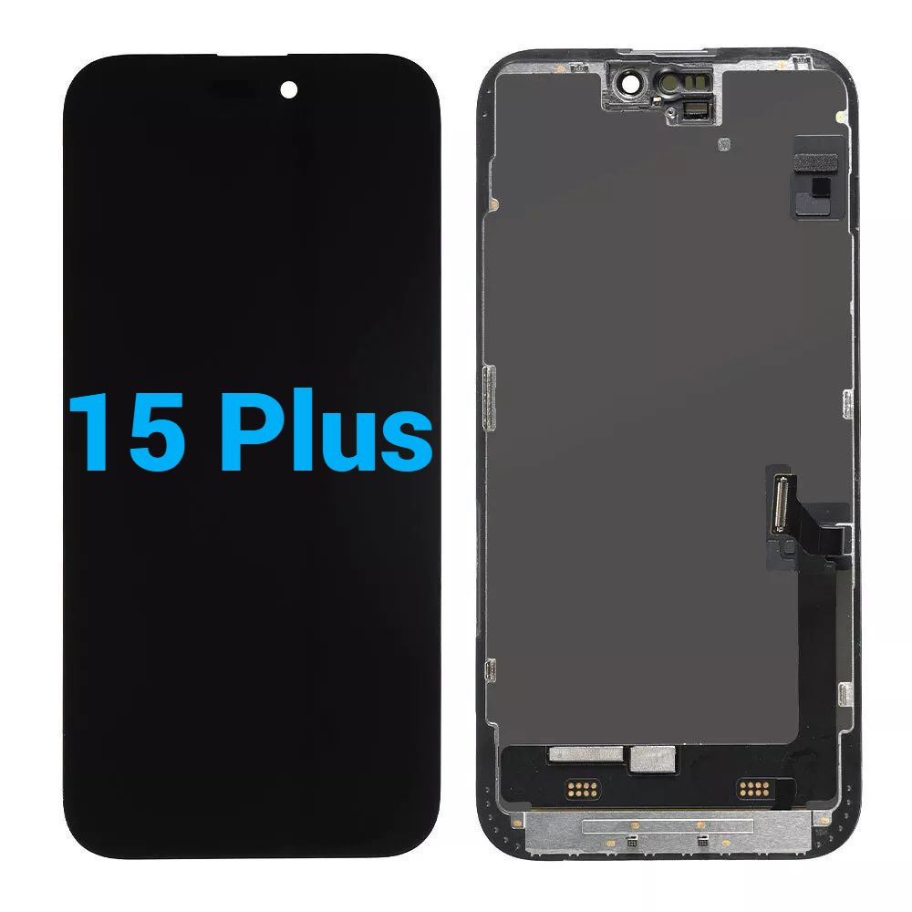 Ecran display lcd apple iphone incell hd hd+ fhd premium negru 15 plus [1]