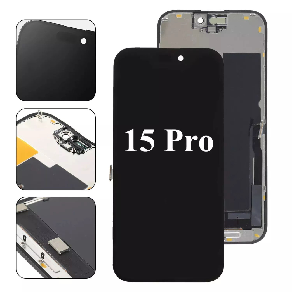Ecran display lcd apple iphone incell hd hd+ fhd premium negru 15 pro [2]