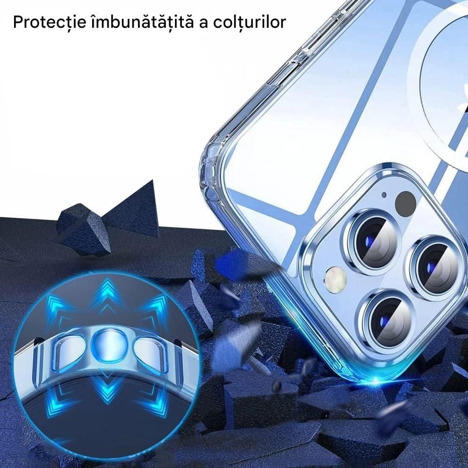 Husa de silicon magsafe pentru iphone 15 pro transparent [2]