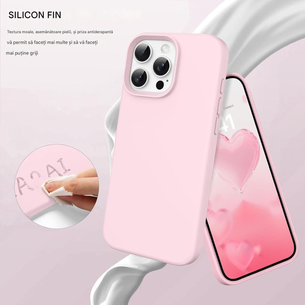 Husa de silicon soft pentru iphone 12 pro 12 roz [2]