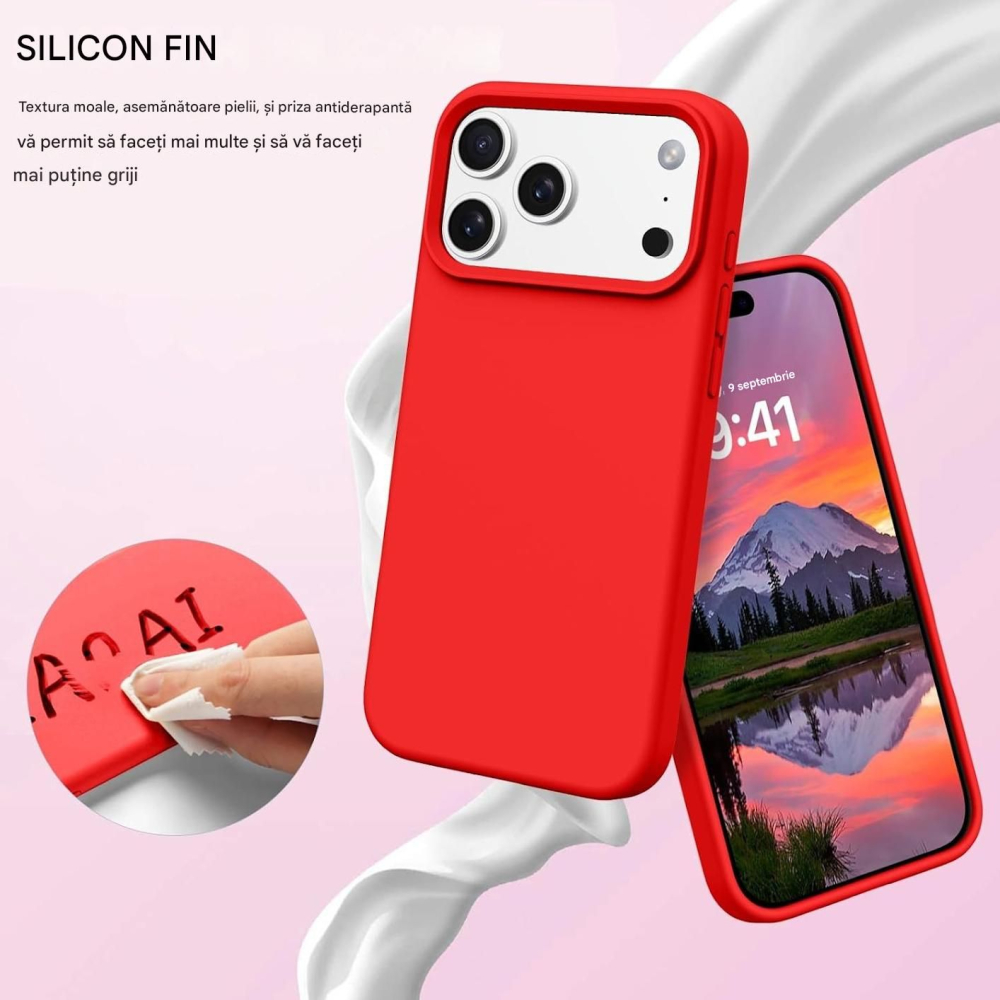 Husa de silicon soft pentru iphone 15 pro max rosu [2]