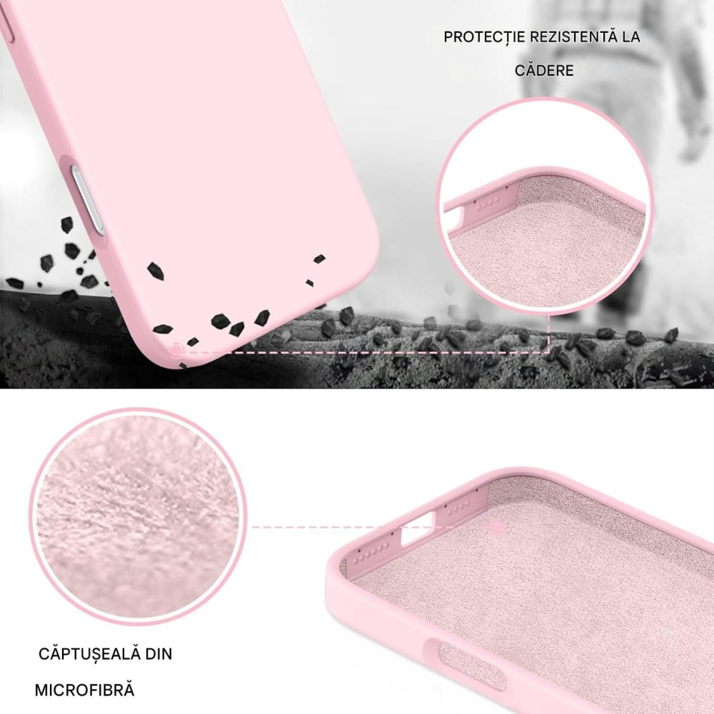 Husa de silicon soft pentru iphone 16 pro roz [4]