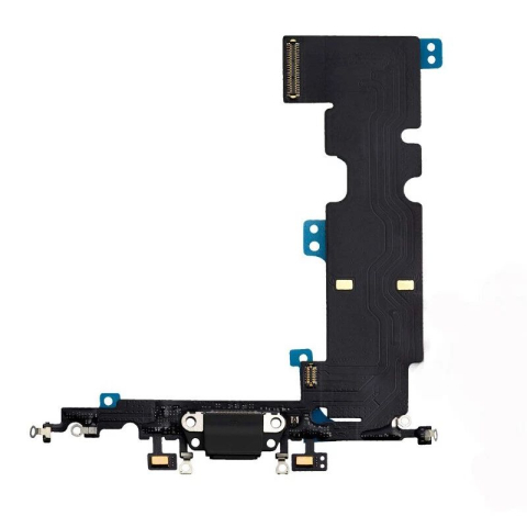 Componente Gsm - Banda Flex Incarcare pentru Iphone 8 plus negru black mufa incarcare
