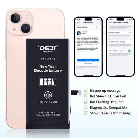 Seria 14 - baterie acumulator deji iphone 14 capacitate mare marita high capacity diagnostic decode