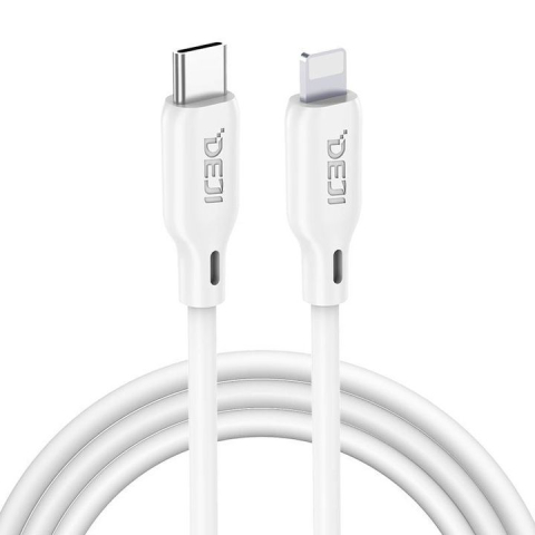 Cabluri de date - Cablu de date Deji C15 Type-C - Lightning Soft Silicon 1M Alb