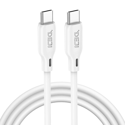 Cabluri de date - Cablu de date Deji C16 Type-C - Type-C Soft Silicon 1M Alb