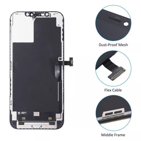 Ecran display lcd apple iphone incell hd hd+ fhd premium negru jhx 12 pro max [2]