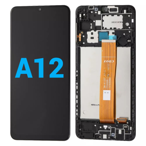Samsung - Ecran display lcd samsung galaxy negru cu rama a12 a125 a12 nacho a127