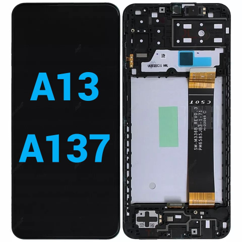 Ecrane / Display - Ecran display lcd samsung galaxy negru cu rama a13 a137