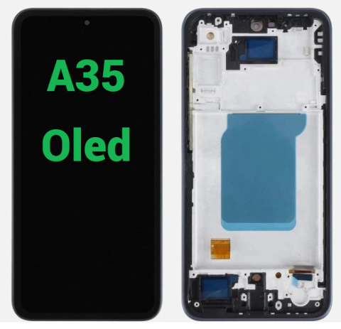 Samsung - Display Ecran Lcd pentru Samsung A35 (A356) Oled Negru cu Rama