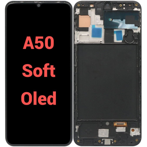 Ecrane / Display - Ecran display lcd samsung galaxy negru a50 a505 soft oled cu rama
