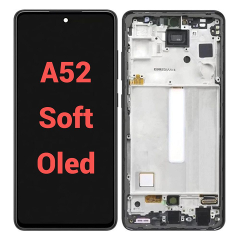 Ecrane / Display - Ecran display lcd samsung galaxy negru a52 a525 a52s a528 a52 5g a526 soft oled cu rama