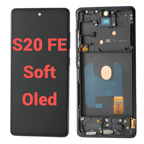 Ecrane / Display - Ecran display lcd samsung galaxy negru s20 fe4g 5g g780 g781 soft oled cu rama