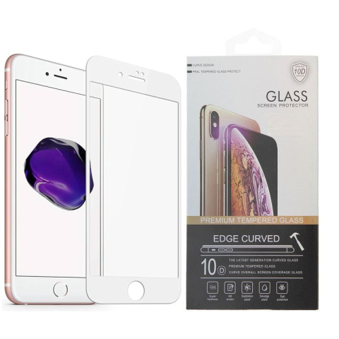 Folii Protectie - Folie Protectie Ecran 10D pentru Iphone 7 Plus / 8 Plus Alb