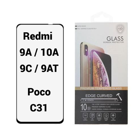 Xiaomi - Folie Protectie Ecran 10D pentru Xiaomi Redmi 9A / 9C / 9AT / 10A // Poco C31