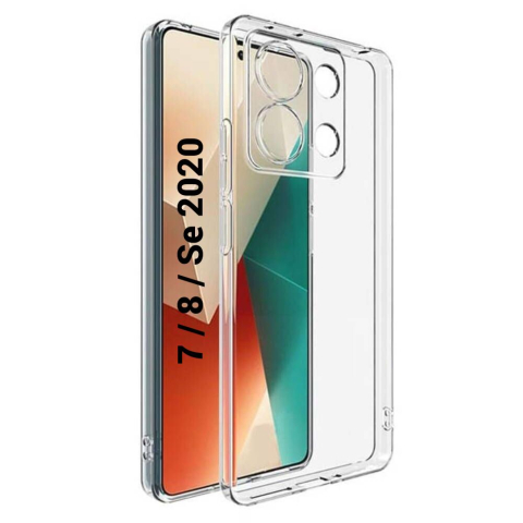Huse - Husa de silicon 2mm pentru Iphone 7 / 8 / Se 2020 cu protectie camera transparent