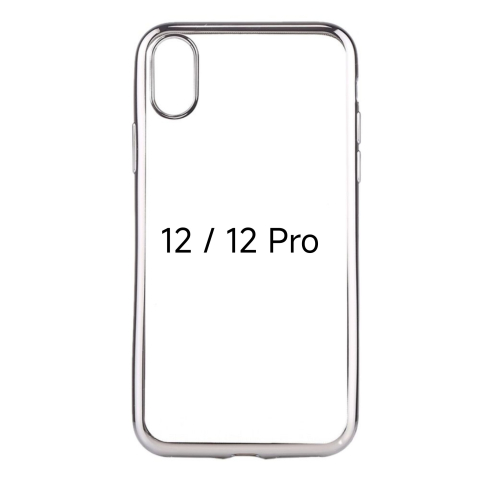 Huse Hybrid Transparent - Husa de Silicon Hybrid pentru Iphone 12  12 pro argintiu