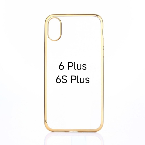 Huse Hybrid Transparent - Husa de Silicon Hybrid pentru Iphone 6 plus 6s plus auriu
