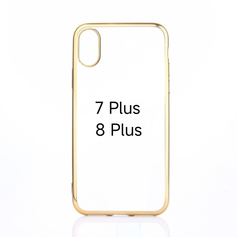 Huse Hybrid Transparent - Husa de Silicon Hybrid pentru Iphone 7 plus 8 plus auriu