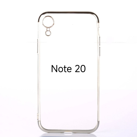 Huse Hybrid Transparent - Husa de Silicon Hybrid pentru samsung note 20 argintiu