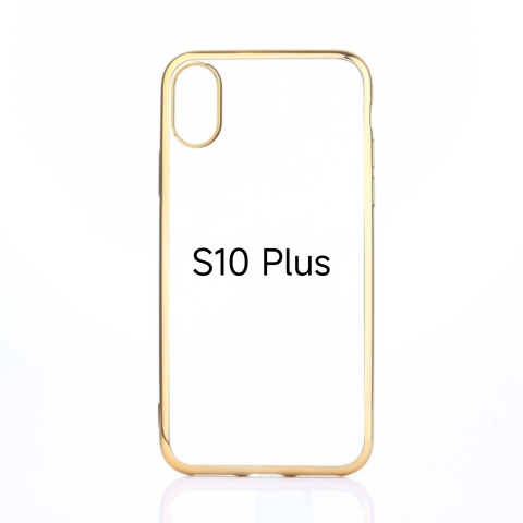 Huse Hybrid Transparent - Husa de Silicon Hybrid pentru samsung s10 plus g975 auriu